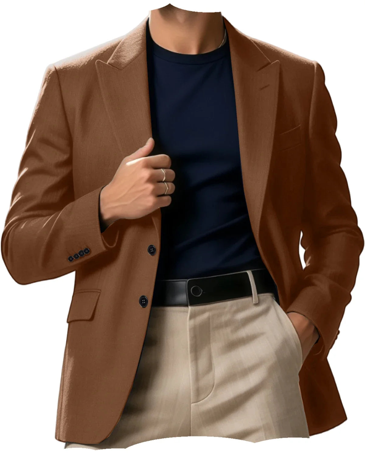 Men Blazer Jacket Single Breasted Notched Lapel Slim Fit Casual Business Suit Jacket Office Daily Wear Gentleman Sport Coat