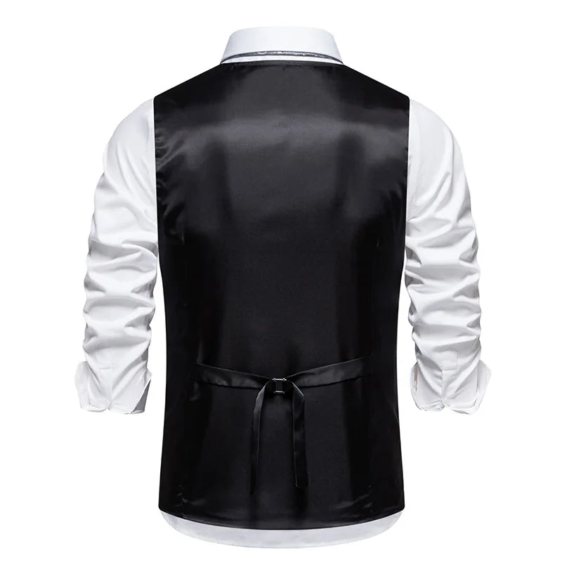 Men's Herringbone Vest Spring/summer V-neck Single Breasted Patchwork Waistcoat Slim Fit Mens Casual Suit Vest Best Dress