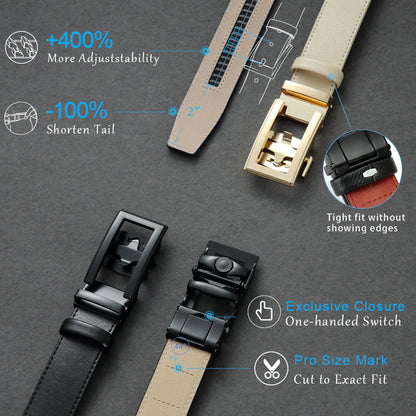 DOOPAI New Mens Belt Hollow Automatic Mens Belt Genuine Leather Luxury Belt  For Men Belt Male Strap Male Metal Automatic Buckle