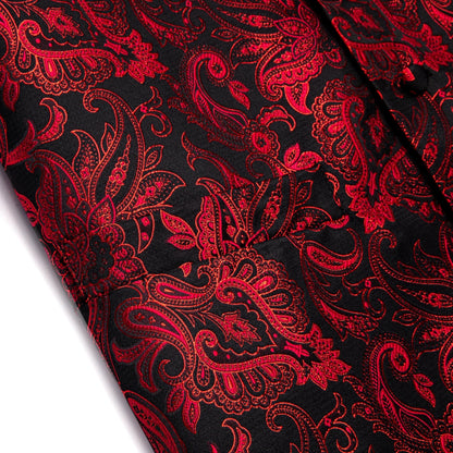 Mens Royal Blue Red Bronwn Orange Vest Tie Hanky Cufflinks Set Paisley Waistcoat Sleeveless for Male Wedding Busniess