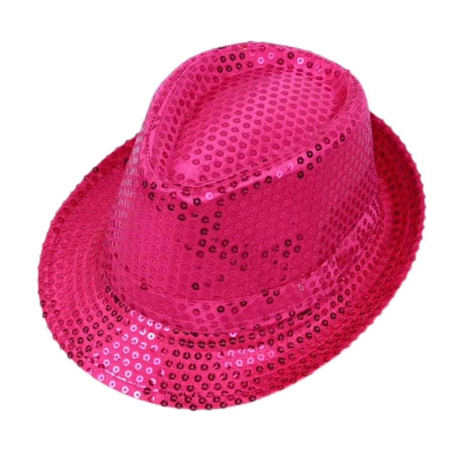 British Top Jazz Hat Bucket Hat Men Women Stage Performance Sequin Hat Shining Christmas Fedoras Party Parent  Hat Hollween