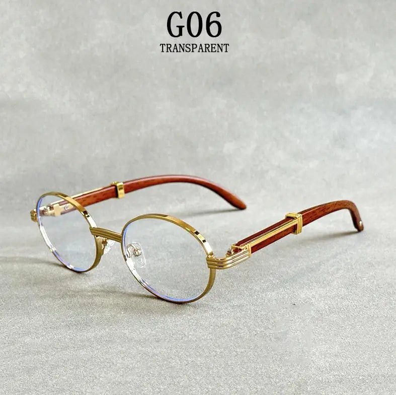 Oval Sunglasses Women 2024 Trendy Designer Wooden Sunglasses Men Luxury Fashion Glasses Vintage Lentes De Sol Mujer Zonnebril