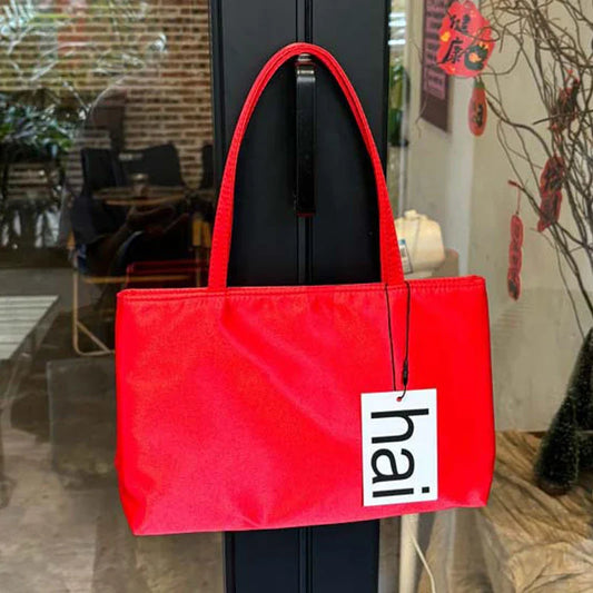 Luxury Premium Designer Elegant Womens Silk Satin Small Tote Solid Color Shoulder Underarm Purse Versatile Fashion Commuting Bag