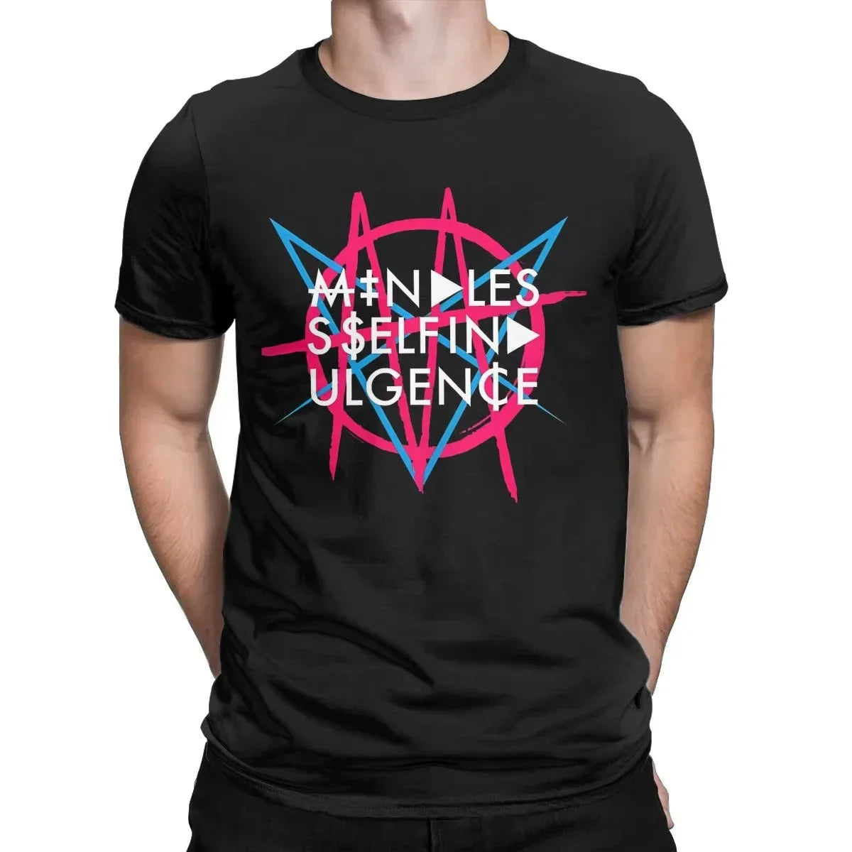2025 Vintage Mindless Self Indulgence Idol T-Shirt Men Crewneck Cotton T Shirt Punk Band Music Short Sleeve Tee Summer Tops