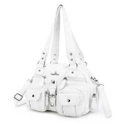 Vintage Bag Women Small Handbags Satchel Top-handle Handbag PU Shoulder Bag Fashion Dumpling Pack Multi-pockets Shoulder Bags