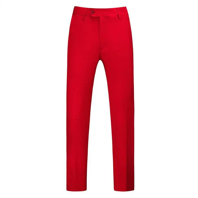 19 Colors High Quality Men's Solid Color Slim Fit Suit Pants Fashion Formal Business Social Groom Wedding High End Trousers