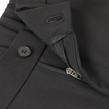 Black Business Suit Pants Men's Small Flared Elastic Comfortable Drape Loose Solid Color Office Casual Trousers Male Clothes