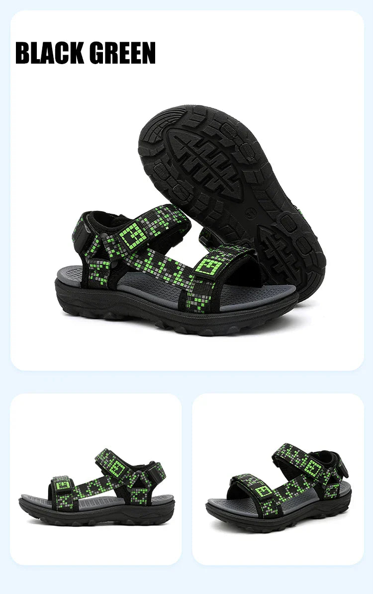 Children Casual Flat Sandals Boys Summer Beach Shoes Breathable Open Toe Non-Slip Kids Walking Footwear
