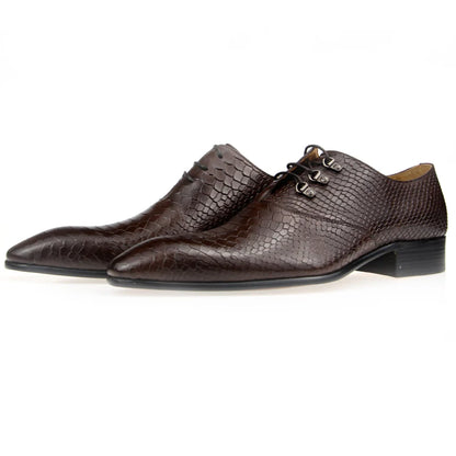 Men's Casual Dress Shoes Classic Oxfords Formal Modern Business Shoes Social Male Wedding Dress Sapato Loafer Serpentine Print