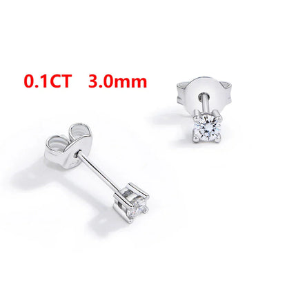 D VVS1 Moissanite Four Claw Earrings For Women Man S925 Sterling Silver Sparkling Wedding Jewelry Shipping from the USA