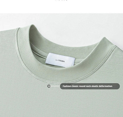 64% Cotton 25% Bamboo Fiber Cool T Shirt Men Short Sleeve Summer Tops For Men Round Neck Skin Friendly Solid Color Male Clothes