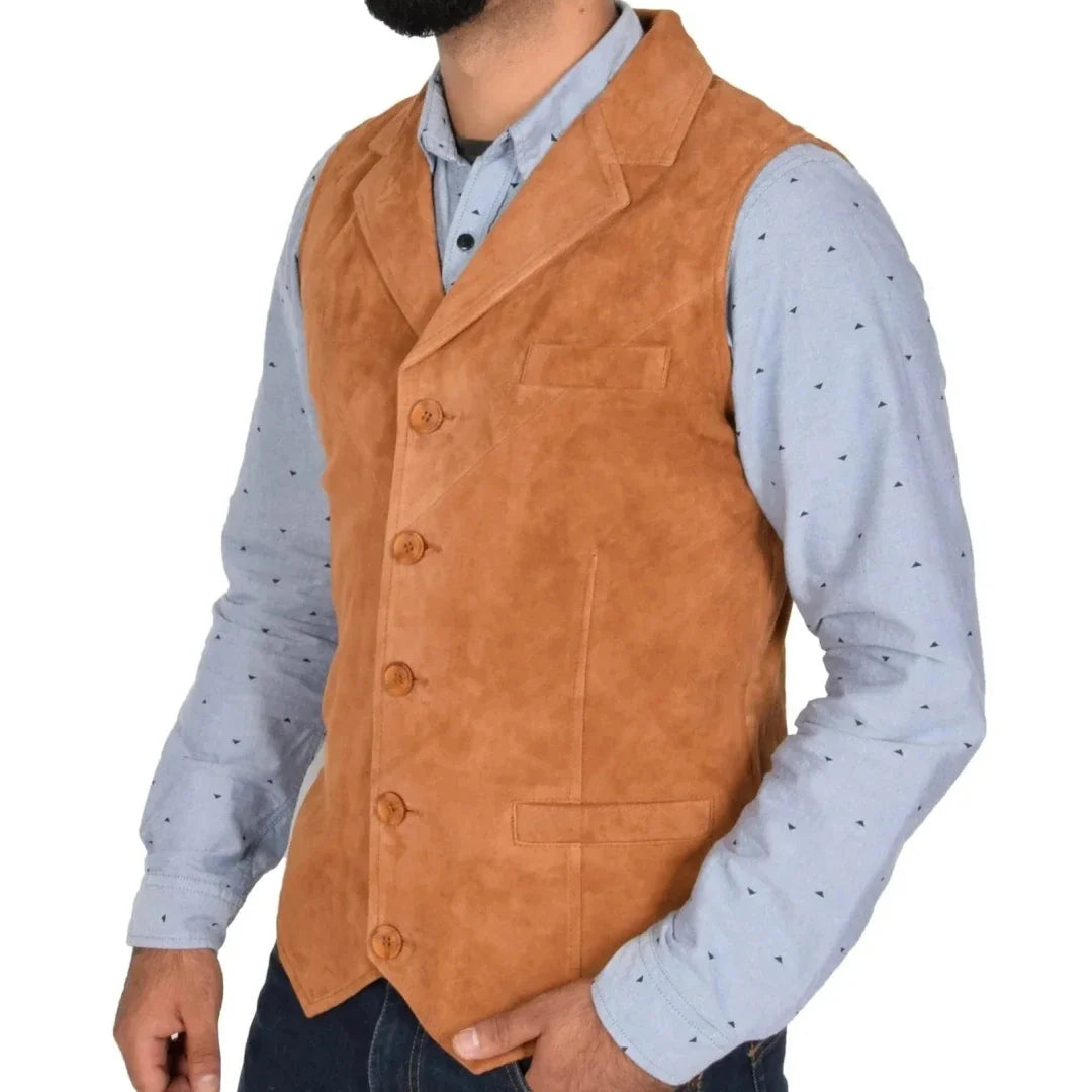 Men Vest Orange Velvet With Lapel Single Button Waistcoat For Wedding Banquet Business Office Casual Daily Work Men Suit Vest
