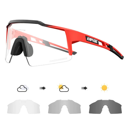 Red Photochromic Cycling Sunglasses for Men Blue Photochromic Cycling Glasses Mountain New Bicycle Goggles Eyewear Sports