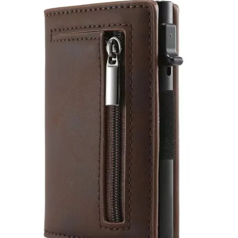 Porte-cartes de crédit bloquant le RFID, portefeuille homme de luxe, Pop Up, fin et minimaliste, étui porte-cartes bancaires noir pour hommes