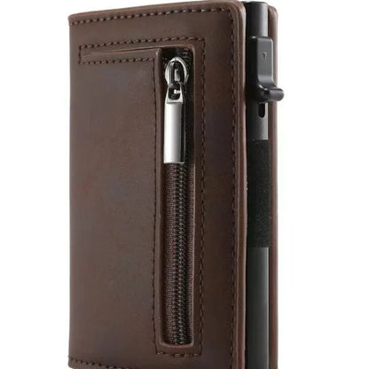 Porte-cartes de crédit bloquant le RFID, portefeuille homme de luxe, Pop Up, fin et minimaliste, étui porte-cartes bancaires noir pour hommes