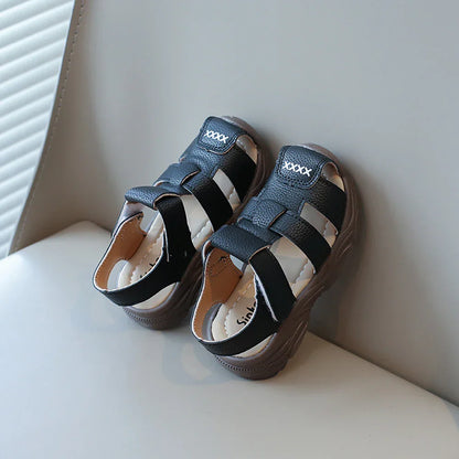 Summer Sport Sandals For Children PU Leather Vintage Boy's Sandals Soft-soled Anti-slippery Kid's Sandals Fashion Summer Shoes