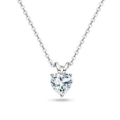 1ct Certified Heart Cut Moissanite Necklace for Women Classic 100% S925 Sterling Silver Pendant Jewelry Wholesale GRA