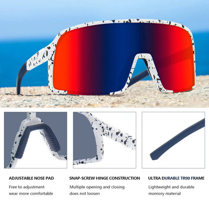 Polarized Sunglasses for Men Women, Windproof Outdoor Sports Cycling Running UV400 Protection Male Sun Glasses 8133