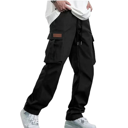 2026 Amazon Summer New Men's Work Pants European and American Independent Station Drawstring Multi Pocket Casual Pants