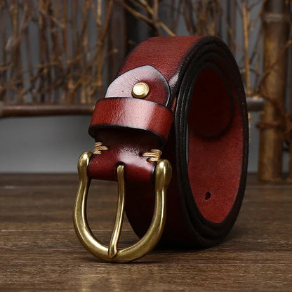 3.8CM Men High Quality Genuine Leather Belt Luxury Designer Belts Pure Cowskin Fashion Waistband Strap Male Jeans for Man Cowboy