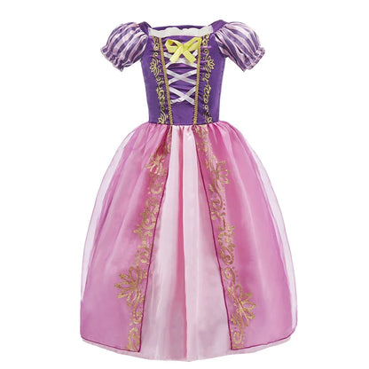 Girls Costume Children Cosplay Princess Dress Kids Halloween Birthday Pageant Party Rapunzel Dress Girl Carnival Tangled Clothes