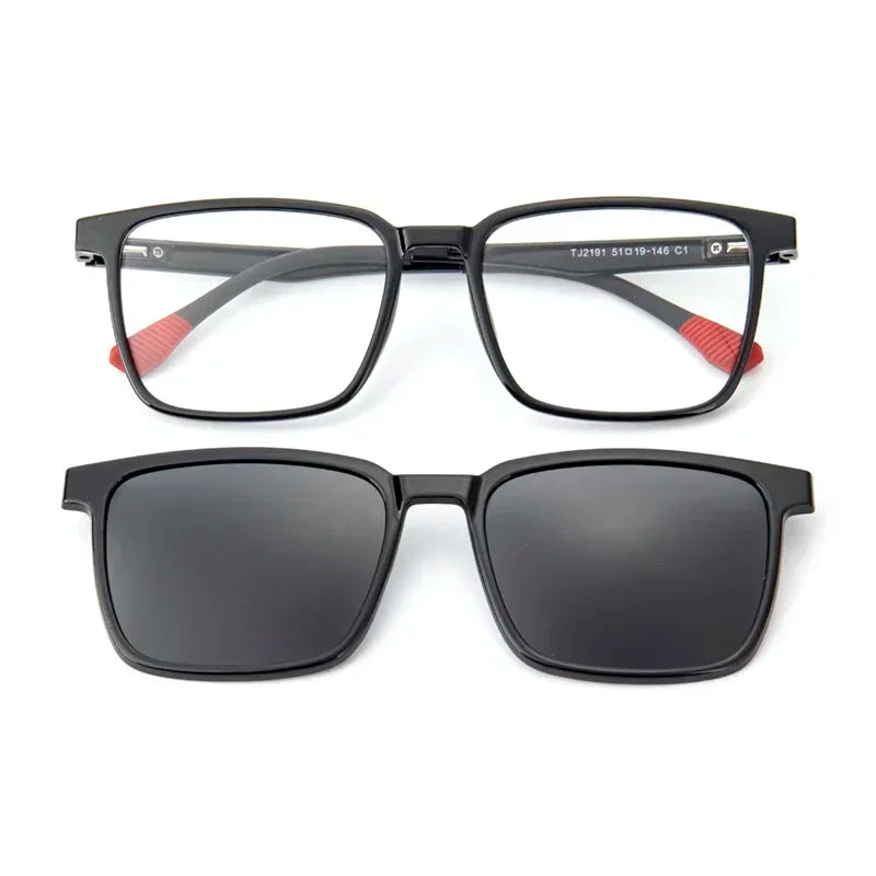 Gradient Men Flip Up Clip on Men Driving Polarized Oversized Optical Myopia Glasses Magnetic Eyeglasses For Women TJ2191