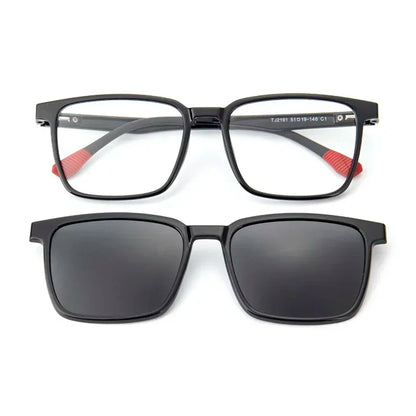Gradient Men Flip Up Clip on Men Driving Polarized Oversized Optical Myopia Glasses Magnetic Eyeglasses For Women TJ2191