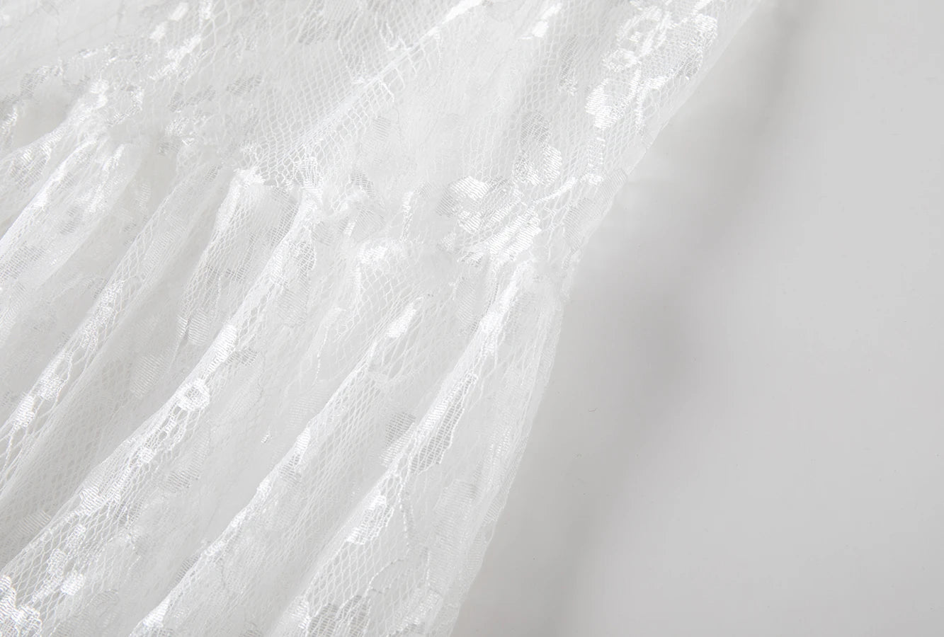 Lace Jacquard Transperant Skirt Women Summer New High Waist Sexy Casual Long Skirts 2025 Streetwear Fashion White Maxi Skirt