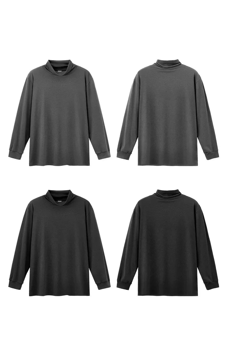 Autumn New Arrival Slim Fit Long-Sleeved Wool Turtleneck Base Layer T-Shirt High-quality Men's Slim-fit Undershirt-190g