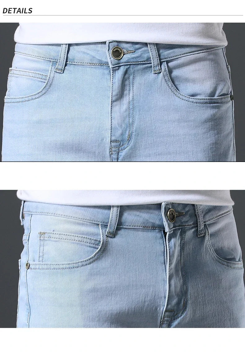 2025 Summer Brand Stretch Thin Bermuda Masculina Cotton Denim Jeans Jorts Men Knee Length Soft Ropa Hombre Shorts