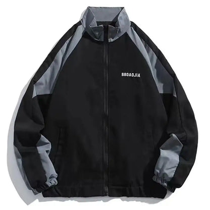 Men High Street Patchwork Color Black Windbreaker Coats Hip Hop Varsity Jacket Women Spring Autumn Thin Fashion College Jackets