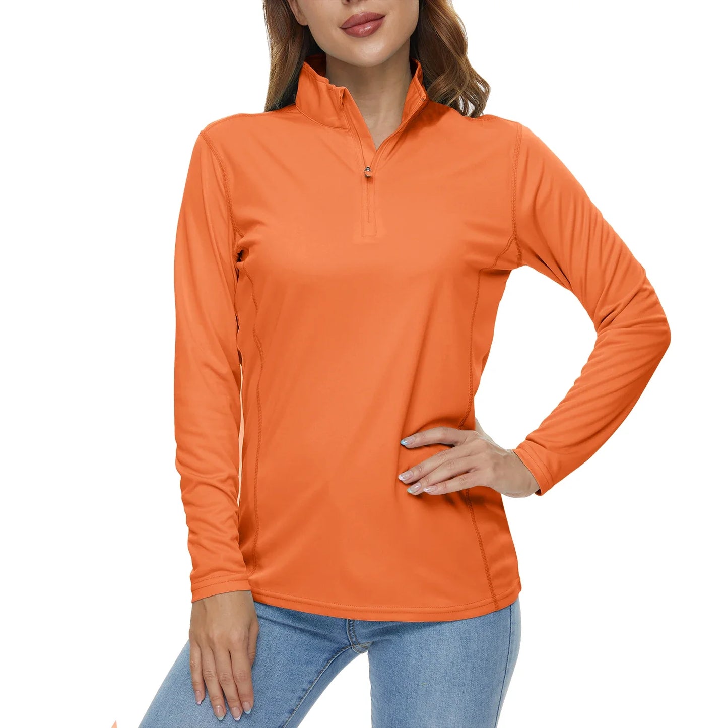 UPF50+ Quick Dry Long Sleeve Performance T-Shirts Womens Sun Protection Running Hiking Fishing Tee Shirts Tops Outdoor