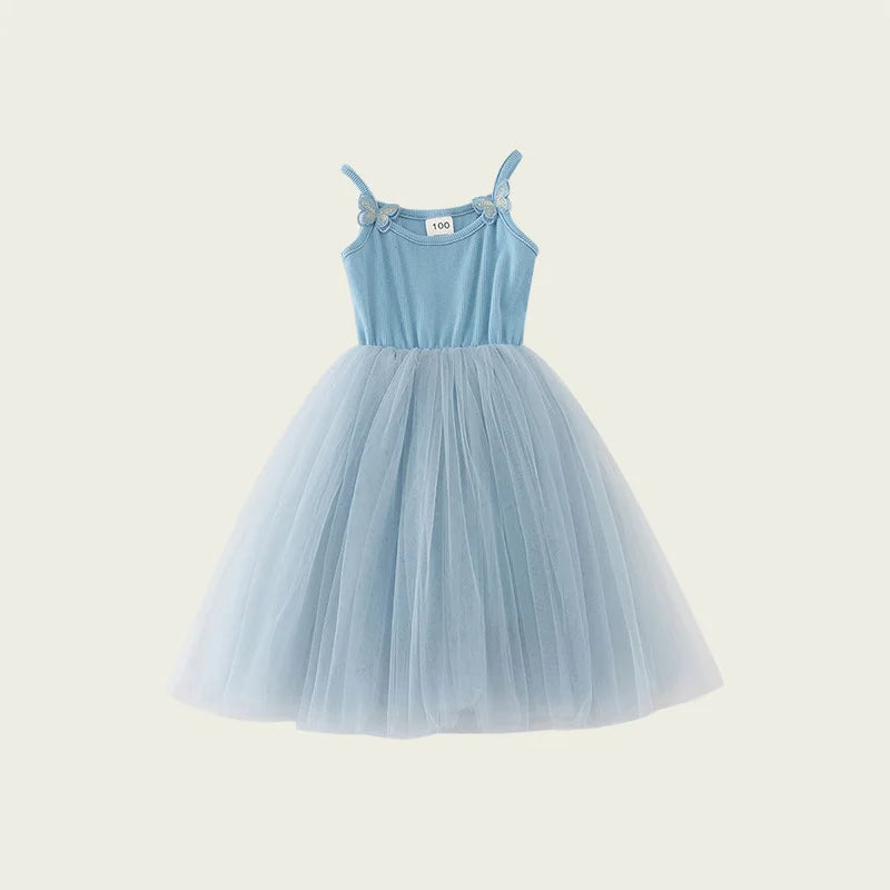2026 Summer Baby Girls Kids Cute Tutu Sling Dress Sleeveless Tulle Birthday Party Vestido Ballet Princess Dress Children Clothes