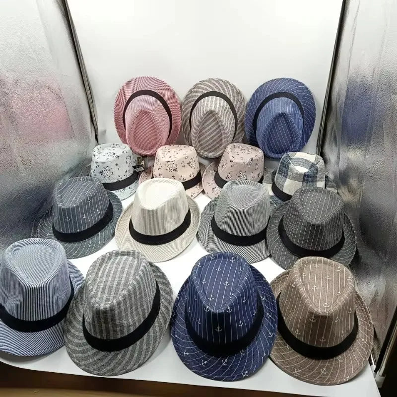 Fashion Straw Hat Men Women Summer Trendy Beach Sun Hats Solid Color Fedoras Ribbon Casual Cowboy Jazz Cap Gangster Cap Male