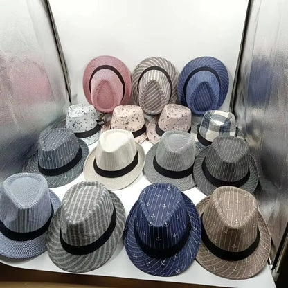 Fashion Straw Hat Men Women Summer Trendy Beach Sun Hats Solid Color Fedoras Ribbon Casual Cowboy Jazz Cap Gangster Cap Male