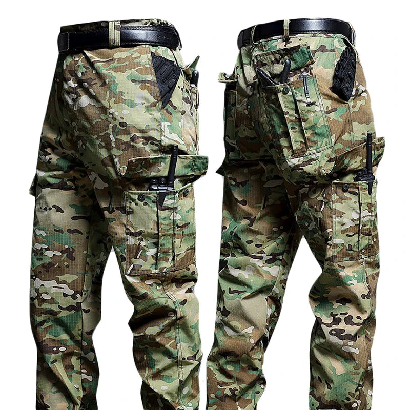 Wear-Resistant Cargo Pants Men Casual Work Stretch Trousers Breathable Multi-Pocket Outdoor Waterproof Training Hiking Pant Male