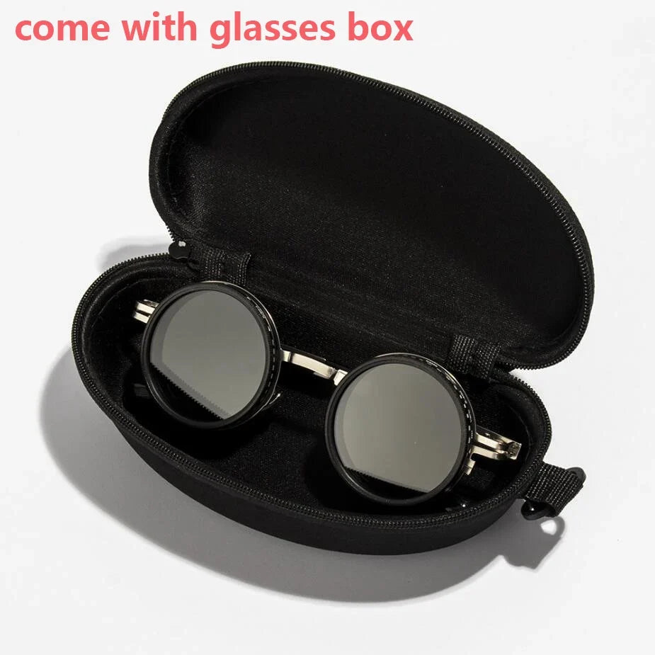 Cycling ND2-400 9 Level Adjustable Dimming Polarized Sunglasses Men Women Fishing Punk Round Glasses Eyeglasses ND Filter
