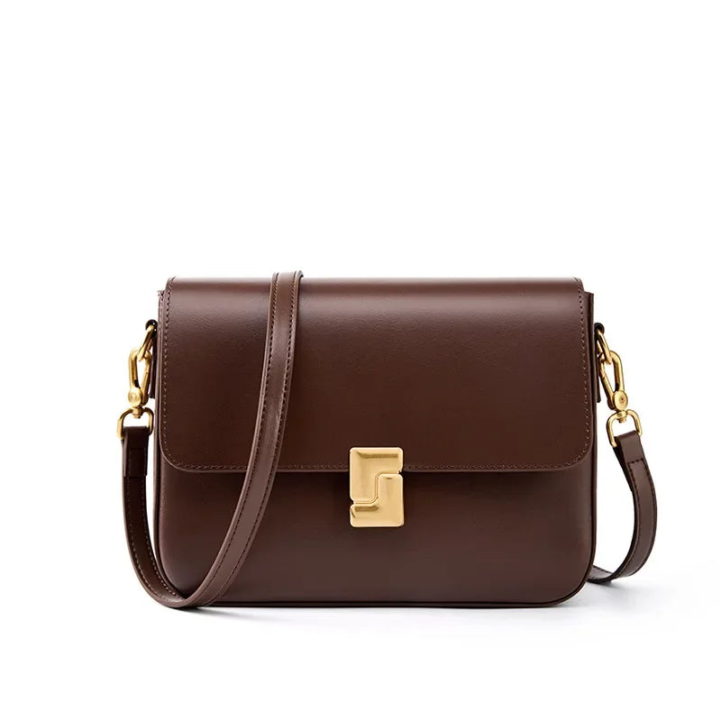 100% Genuine Leather Women Crossbody Bag Fashion Small Square Bag High Quality Cowhide Women's Commuter Shoulder Bag