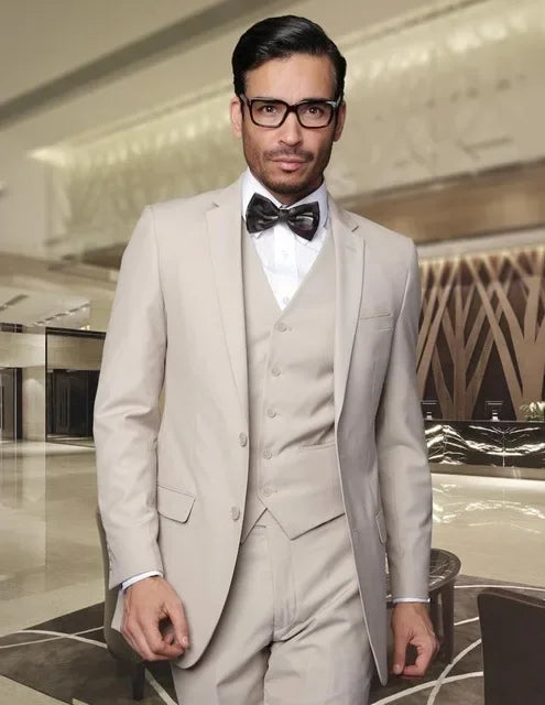 Royal Blue/Burgundy Man Suits Classic Black Lapel Wedding Suits 3 Pieces (Jacket+Pants+Vest)