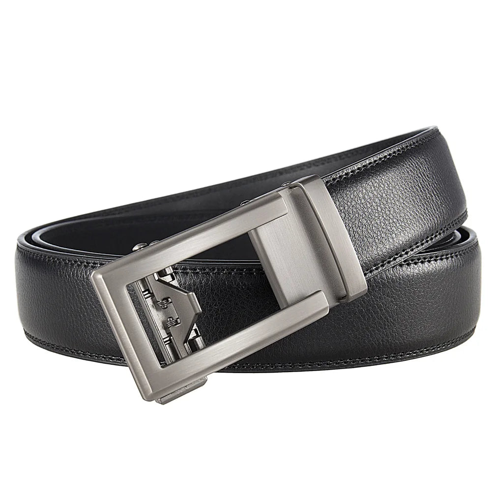 Fashion Designer Automatic Buckle Belt For Men Business & casuals Belt Men's Genuine Leather Belt Adjustable ratchet belt Men