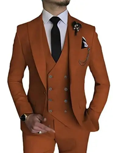 Dark Blue Slim Fit 3 Piece Wedding Suits for Men Best Man Groom Tuxedos Smart Casual Prom Party Business Costume Homme Male Set