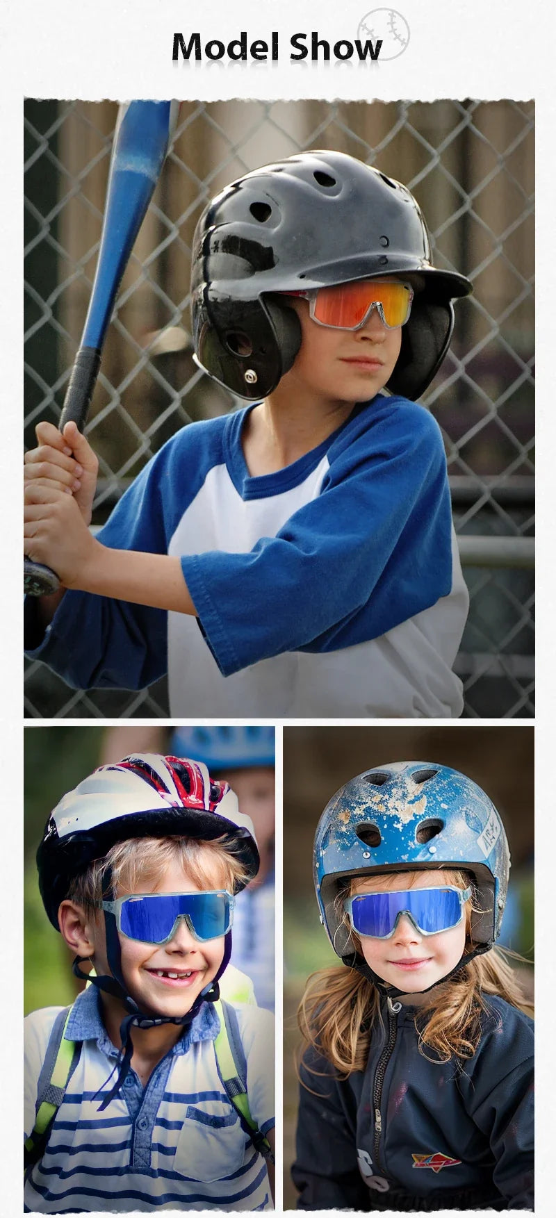 Boys Bike Sunglasses Child Cycling Glasses for Kids UV400 Girls Small Size Glasses Fashion Outdoor Sports Protection 2026