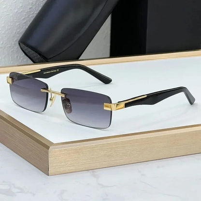 Designer Boundless Sunglasses THE ARTIST I Handmade in Germany Rectangle Alloy Acetate Luxury Top Quality UV400 Unisex with Case