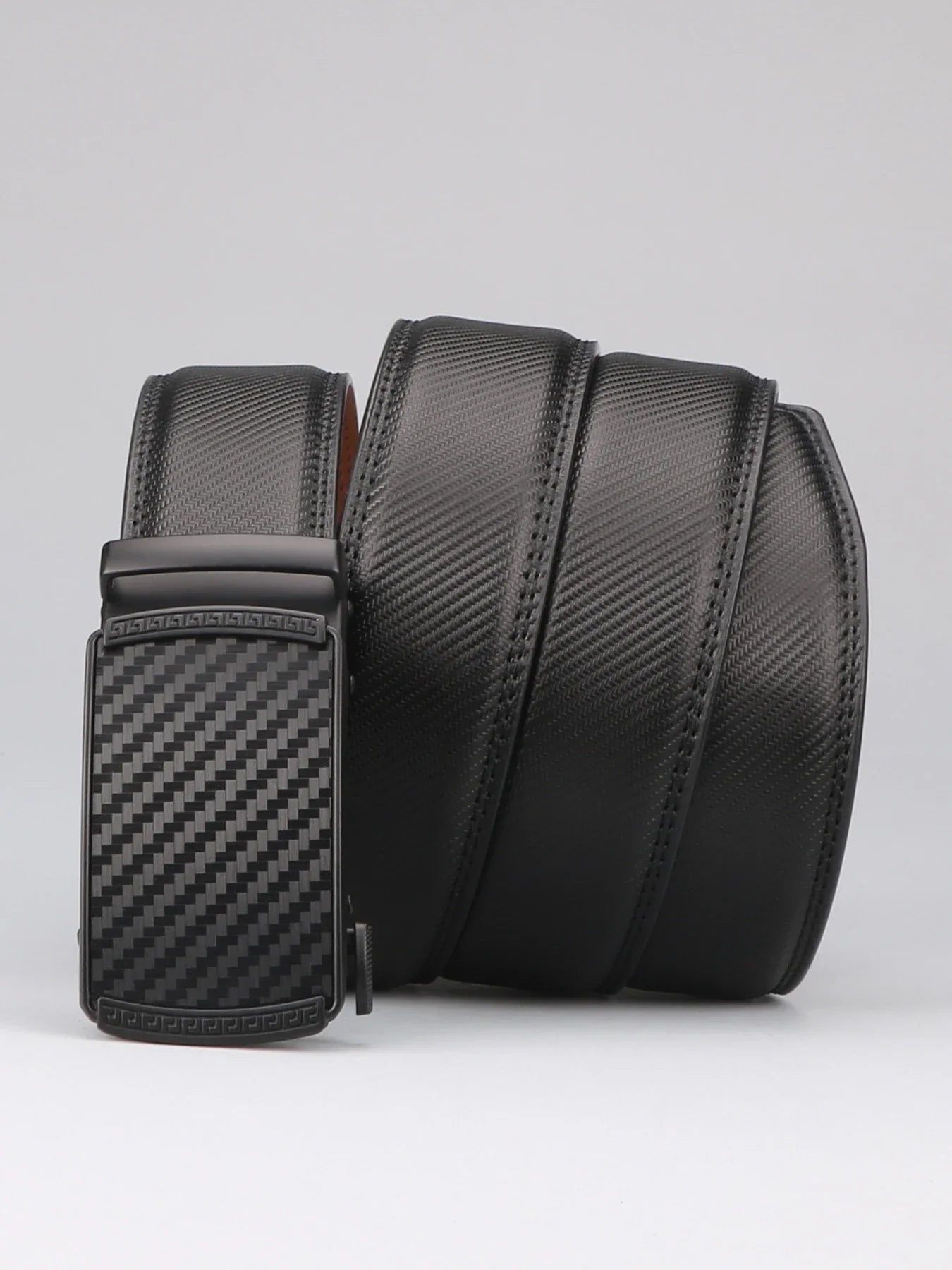 Genuine Leather Men's Ratchet Dress Belts | Adjustable Automatic Alloy Buckle - Business Style - Ideal Gift for Father's