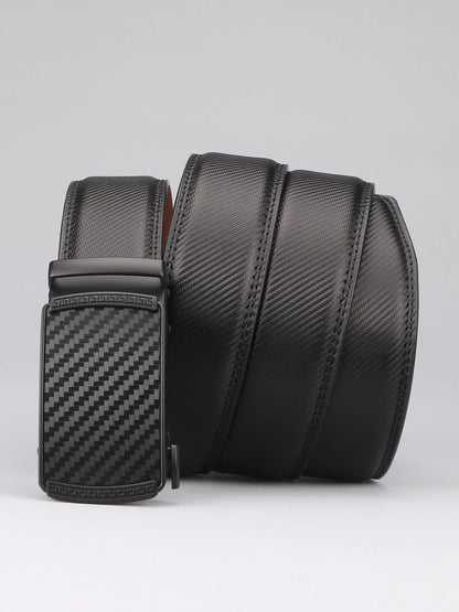 Genuine Leather Men's Ratchet Dress Belts | Adjustable Automatic Alloy Buckle - Business Style - Ideal Gift for Father's