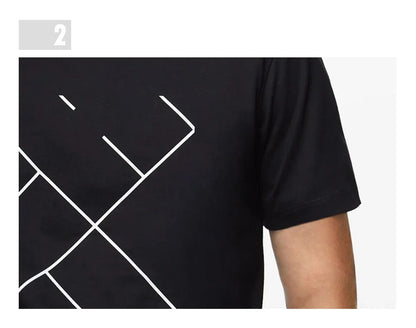Men's Short Sleeves New Fashion Commuter Versatile Men's Classic Top Pure Cotton Round Neck Letter Design Men's Short Sleeves