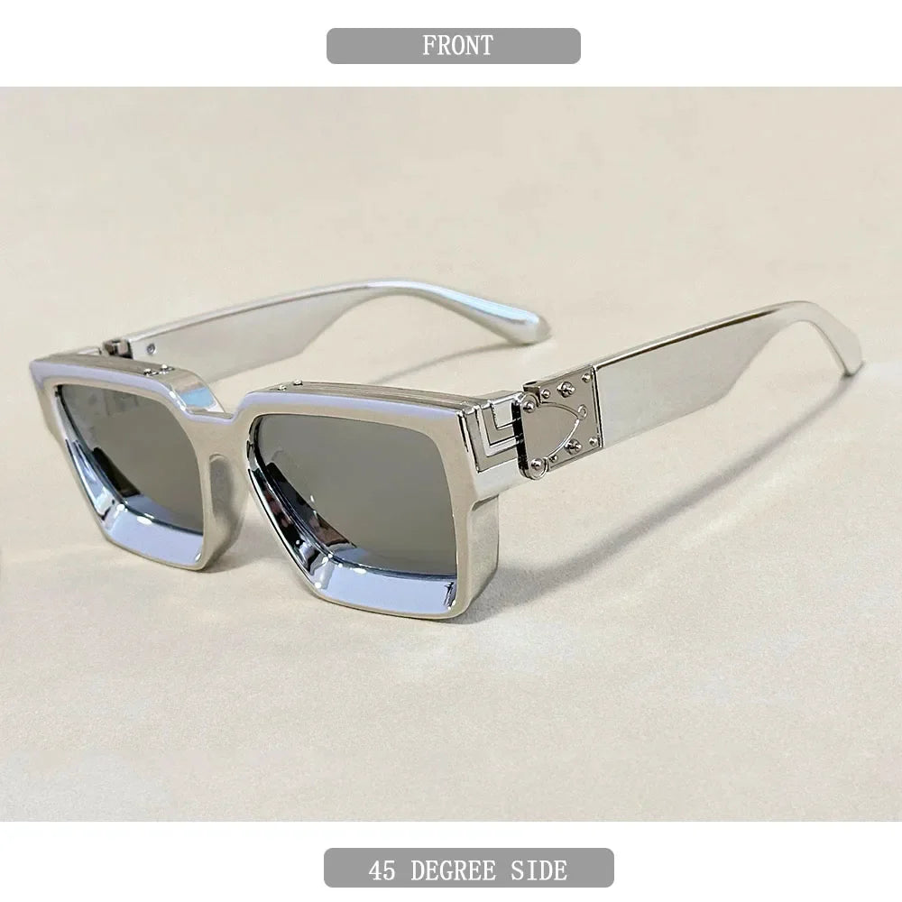 Senior Square Sunglass Men Vintage Millionaire Sunglasses Women Silver Retro Fashion Glasses Dropshipping Gafas De Sol Hombre
