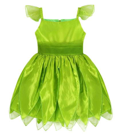 Girls Fairy Dress Up Kids Princess Green Flower Fairy Dress With Wings Princess Costume Party Tinkerbell Tinker Bell Dresses