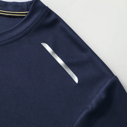 Men's Summer Long Sleeve Tops Outdoor Elastic Quick-Drying Breathable Cool Sweatshirt Men Jogging Reflective Strip Sweatshirt