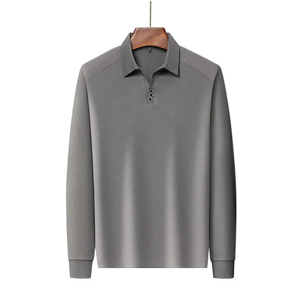 High quality brand long sleeve men's polo shirt autumn fashion customization high-end slim fit top casual business T-shirt